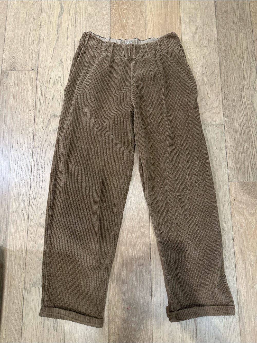 Labo.Art Paride Corduroy Pants Brown Relaxed Crop Lagenlook Trousers Sz 0/XS